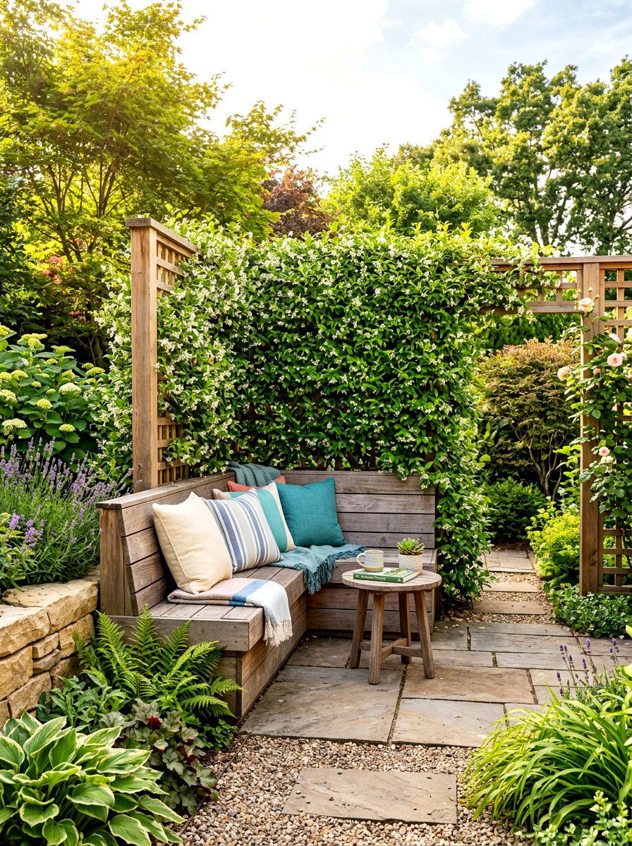 Privacy Screen Seating - 30 secret garden seating ideas