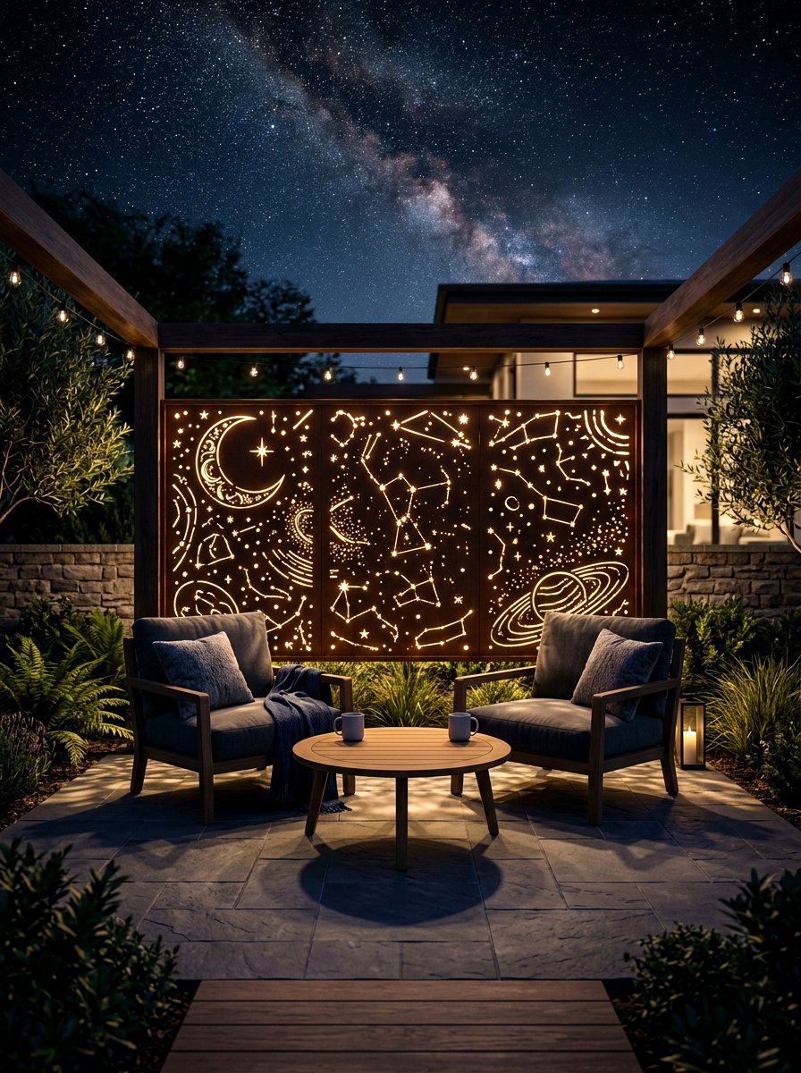 Privacy Screen Starlit Patio - 30 starlit patio ideas