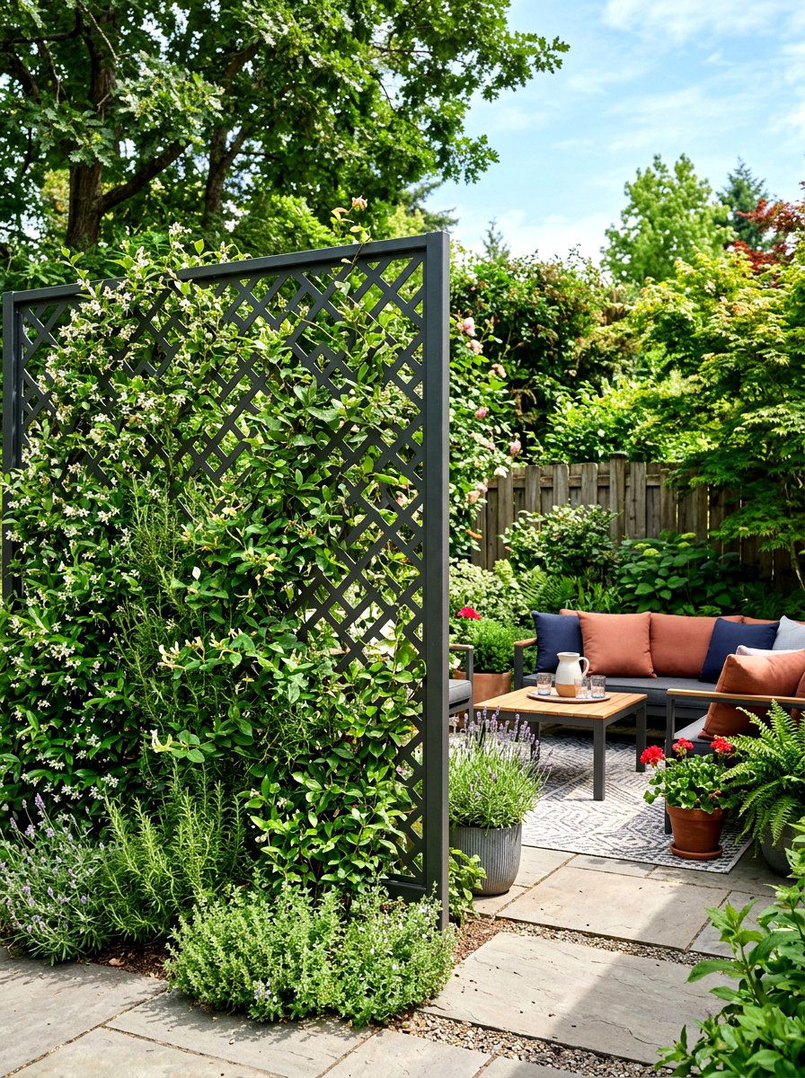 Privacy Screen Trellis - 30 herb garden trellis ideas