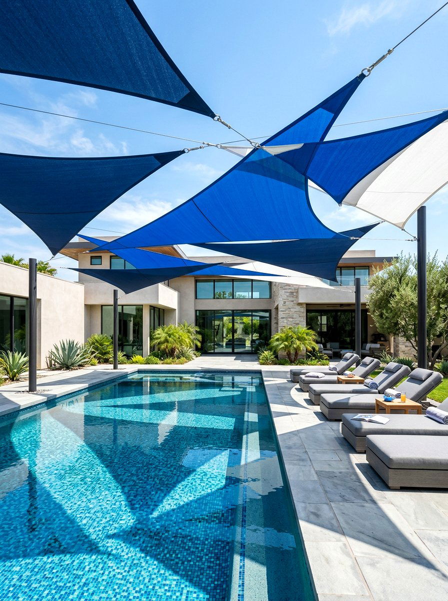 Privacy Shade Sail - 30 pool privacy ideas