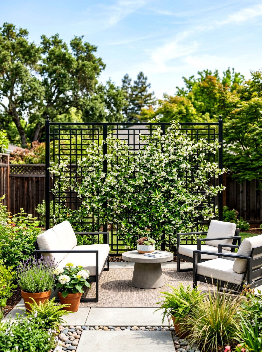 Privacy Trellis Screen - 30 small garden ideas