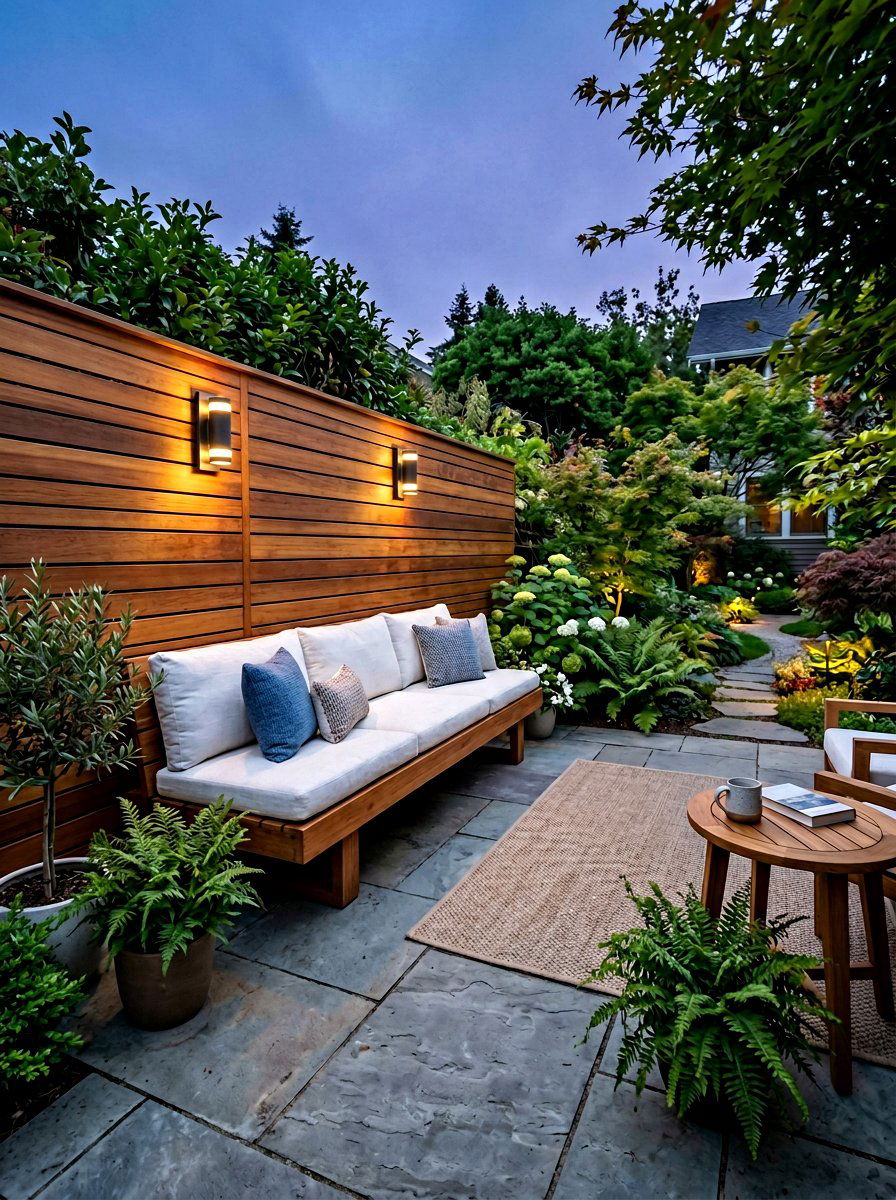 Privacy Wall Seating - 30 poolside lounge ideas
