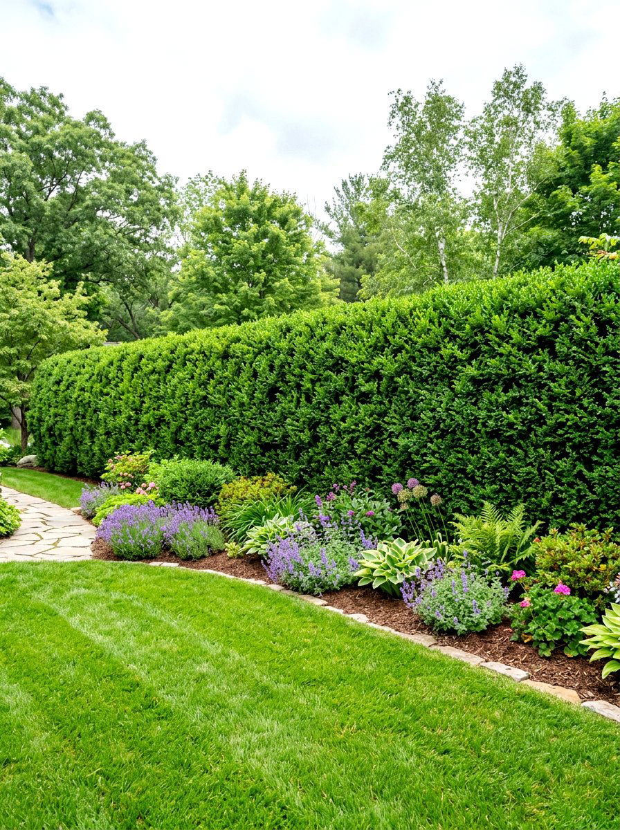 Privacy hedge - 30 farmhouse backyard ideas