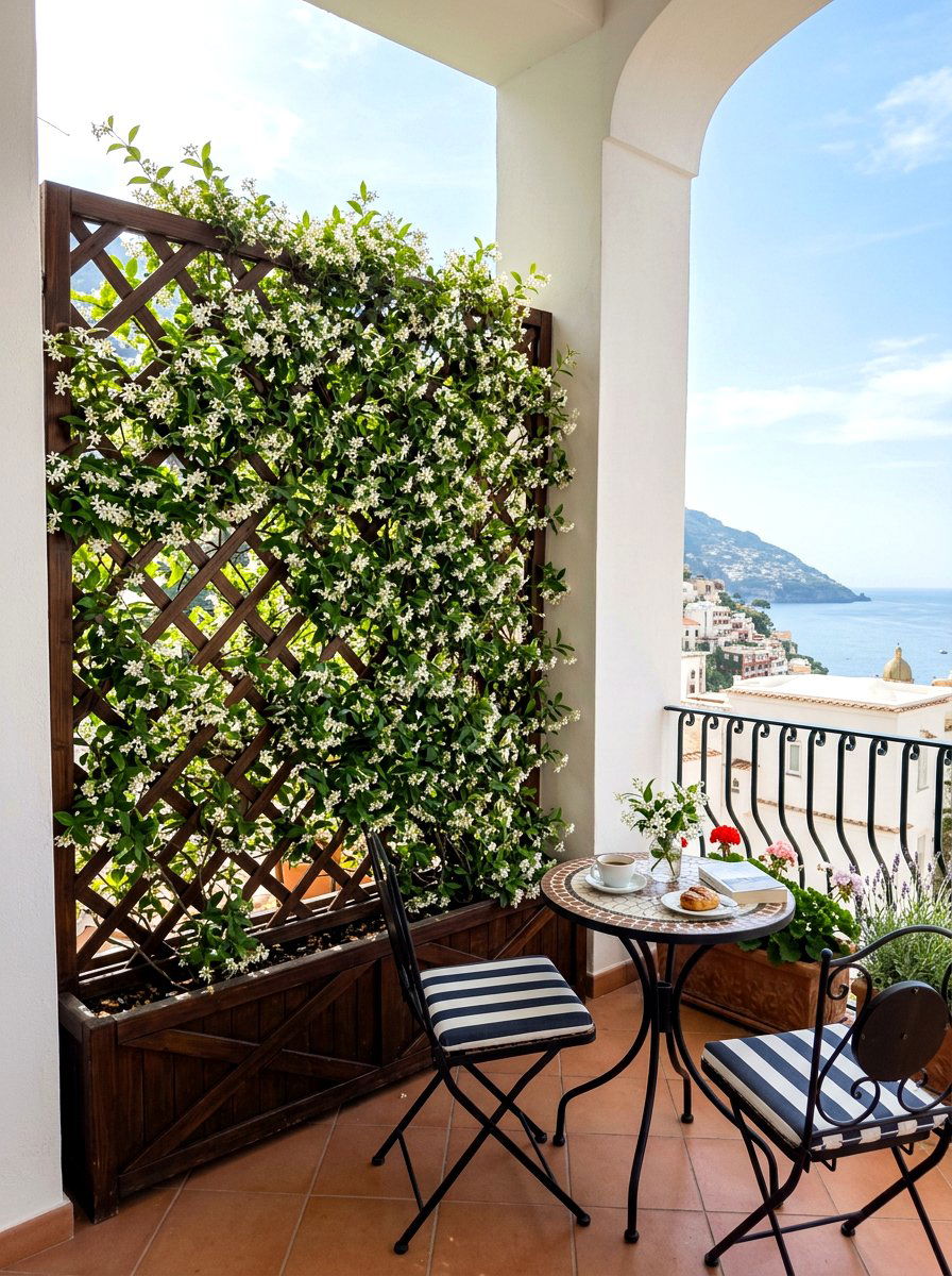 Privacy lattice screen - 30 apartment deck ideas