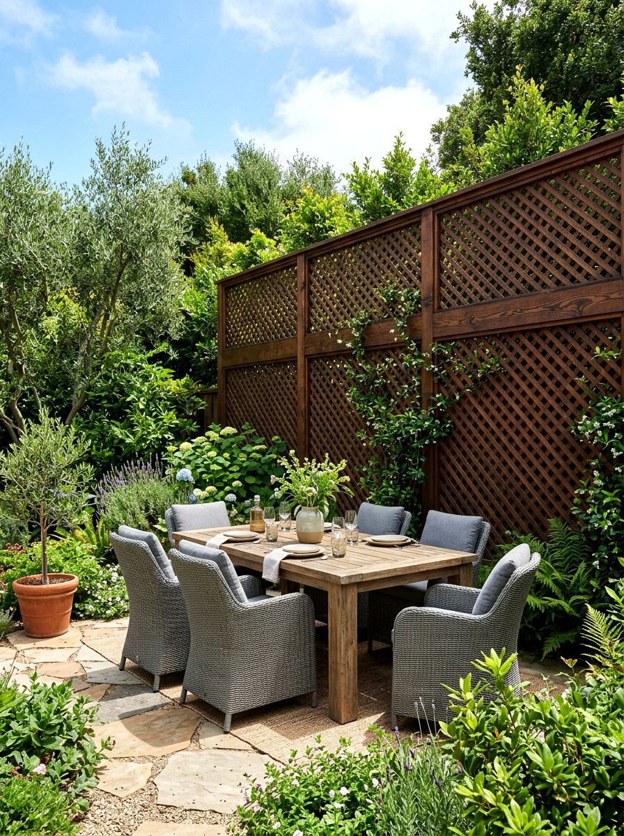 Privacy lattice wall - 30 lattice screen patio ideas