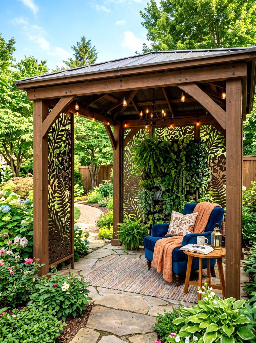 Privacy panel gazebo - 30 garden party gazebo ideas