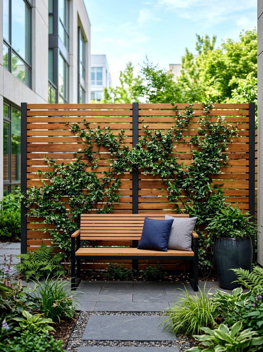 Privacy screen - 30 city backyard garden ideas