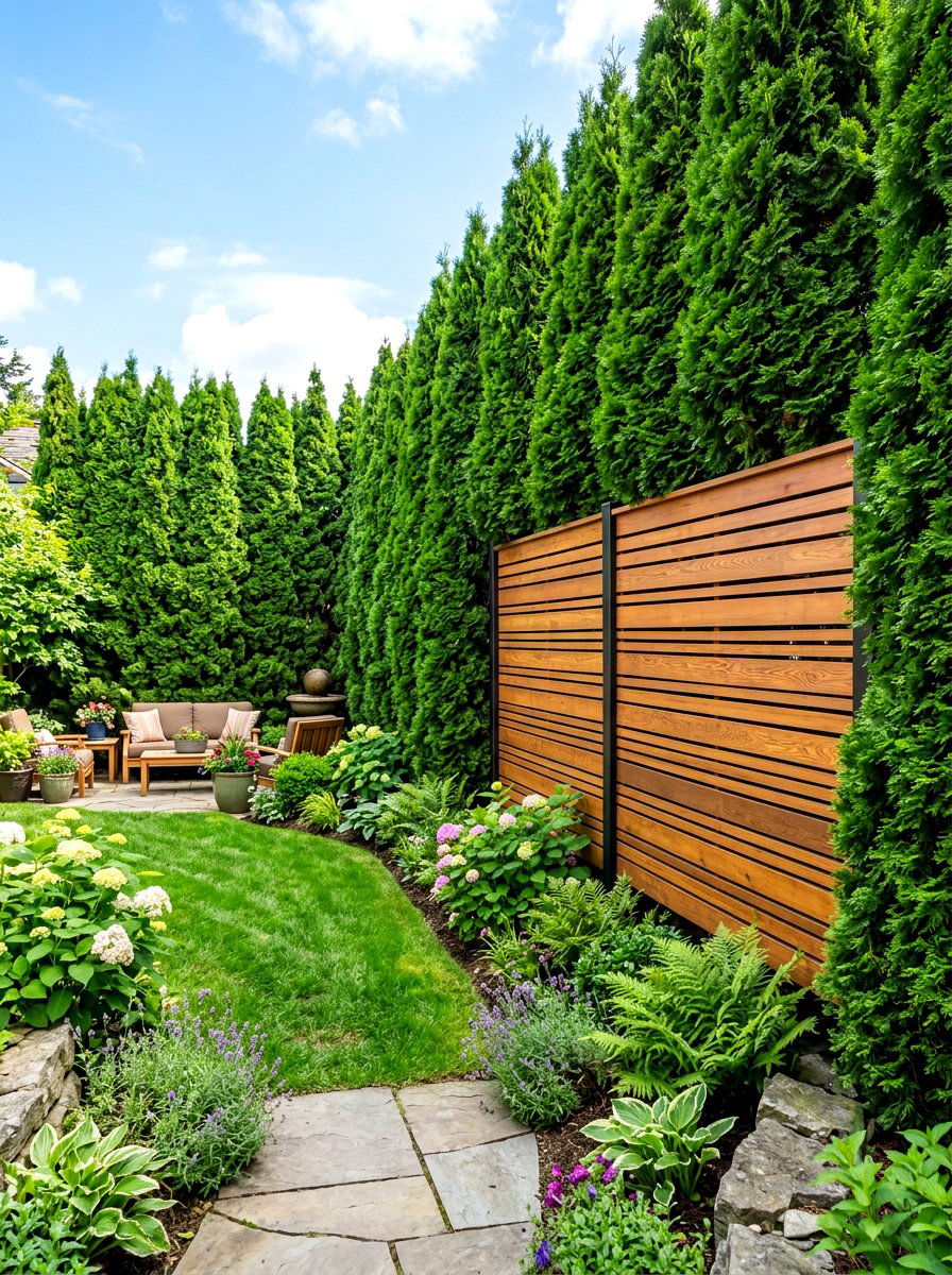 Privacy screen border - 30 curb appeal landscaping ideas