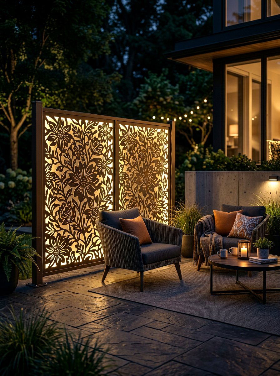 Privacy screen patio - 30 twilight patio decor ideas