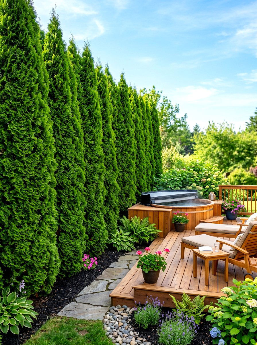 Privacy screen plants - 30 deck border planting ideas