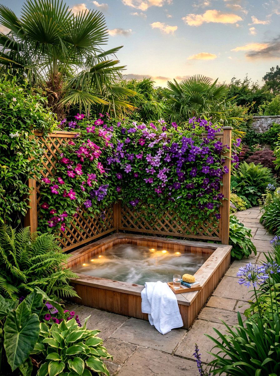 Privacy screen trellis - 30 clematis trellis ideas