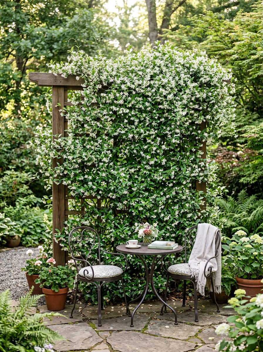 Privacy screen with climbing plants - 30 urban garden ideas