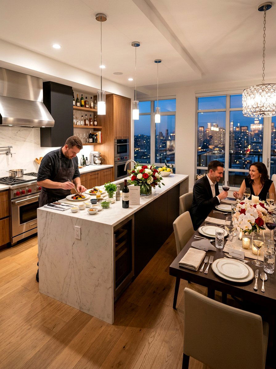 Private chef kitchen experience - 30 anniversary dinner at home ideas