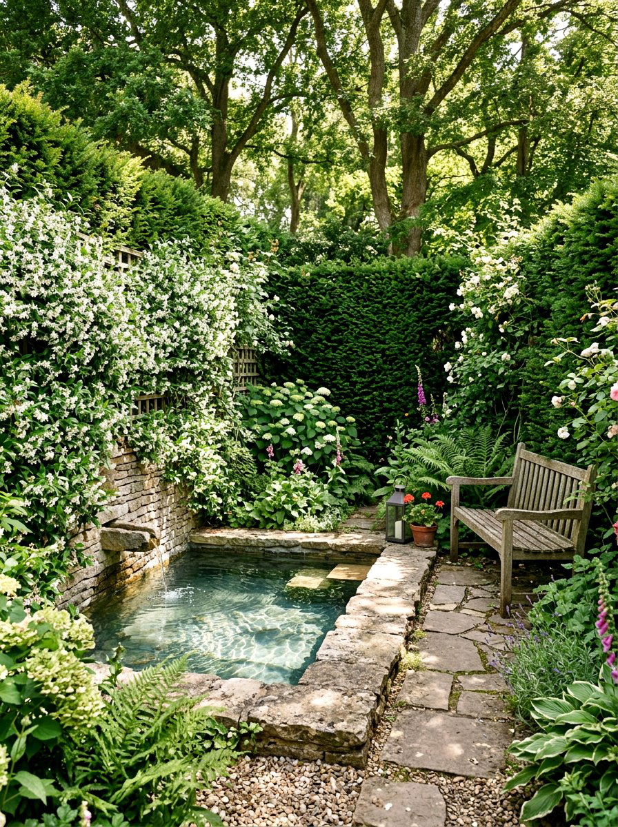Private garden plunge pool - 30 plunge pool backyard ideas aesthetic