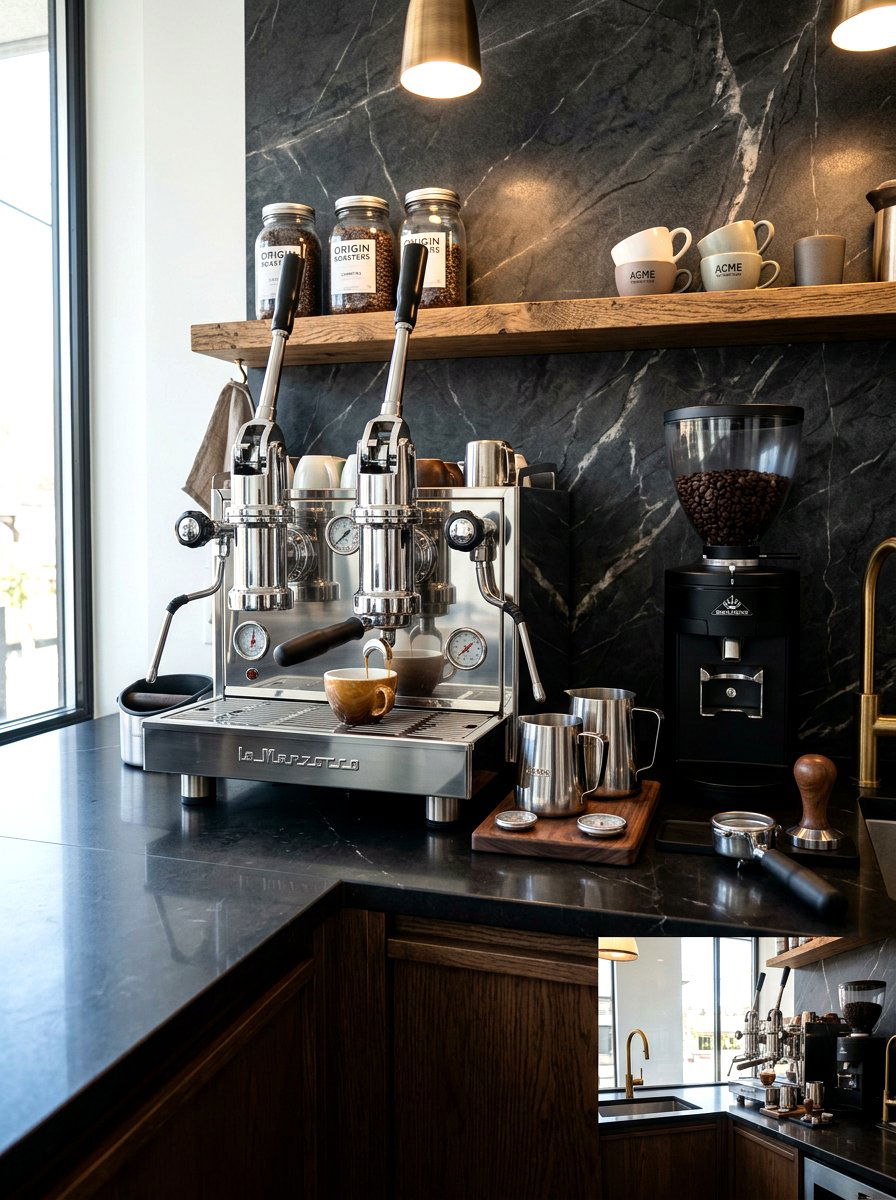 Professional Espresso Machine - 30 coffeehouse kitchen decor ideas