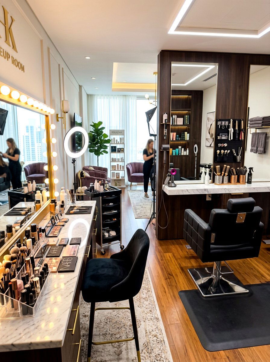 Professional hair and makeup room - 30 beauty room ideas