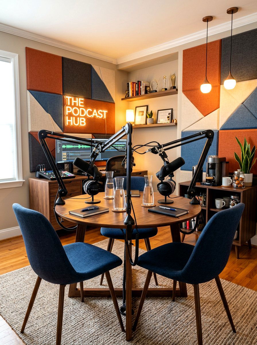 Professional home podcast studio - 30 recording room ideas