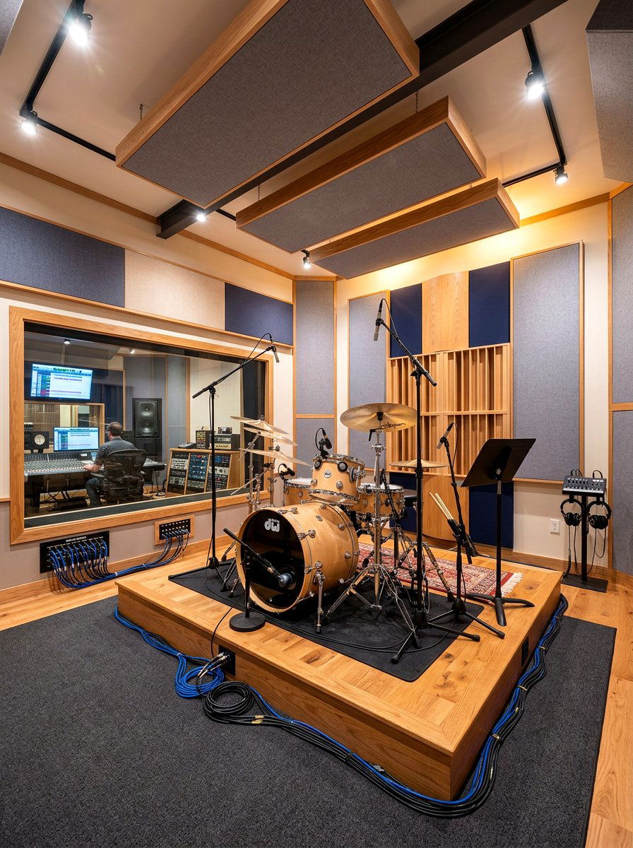 Professional studio drum room - 30 drum room ideas