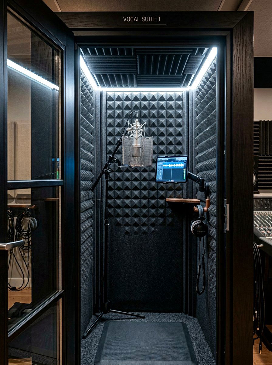 Professional vocal booth installation - 30 music practice room ideas