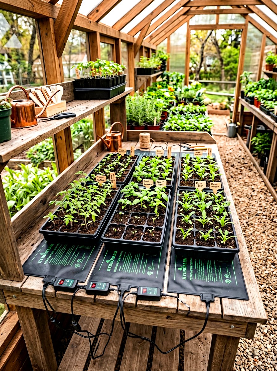 Propagation Heat Mat - 30 greenhouse plant layout ideas