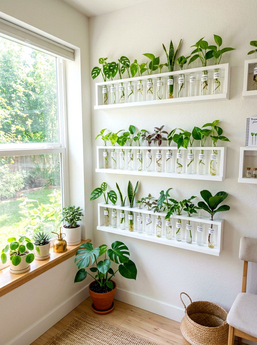 Propagation Station Wall Shelf - 30 bedroom plant shelf ideas
