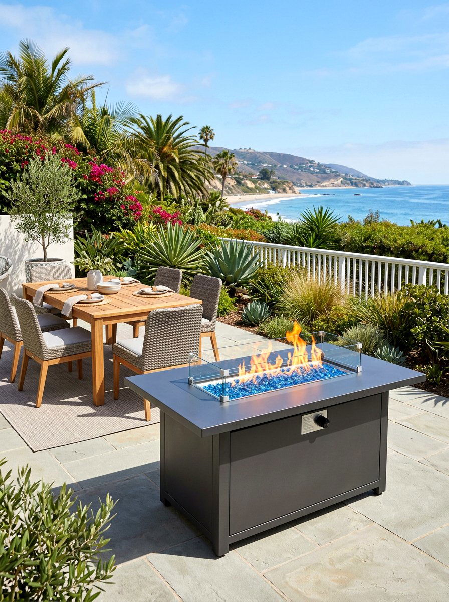 Propane fire table - 30 patio fire pit ideas