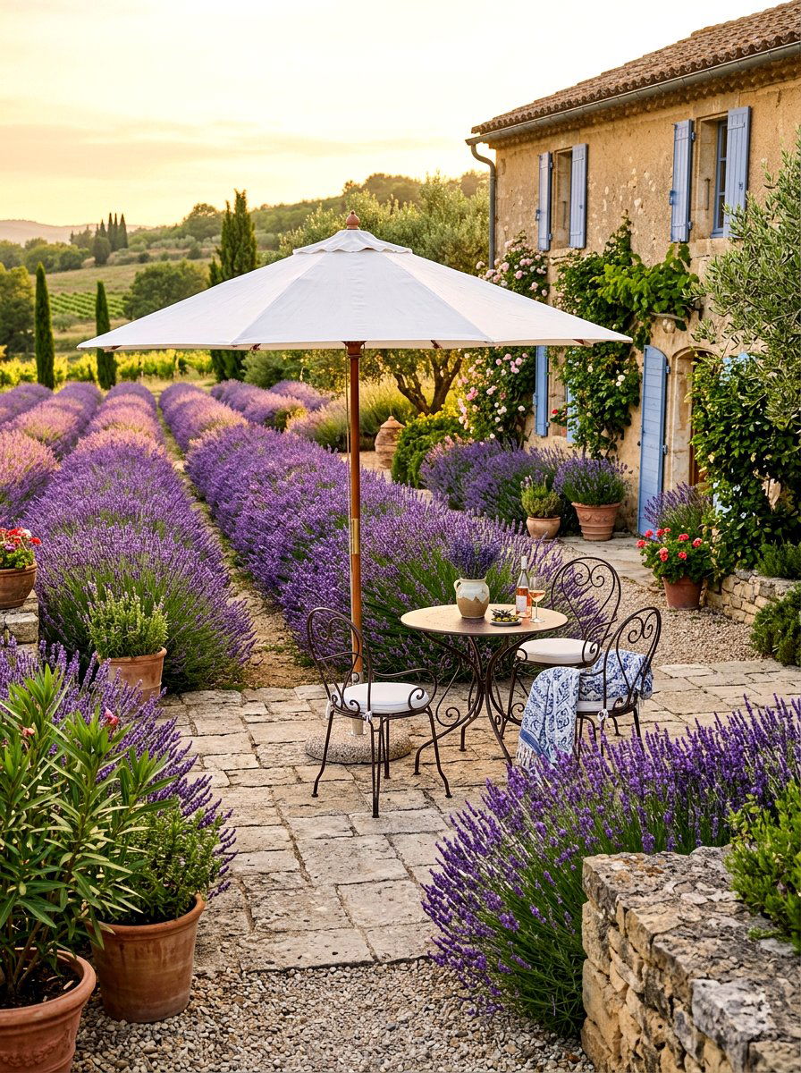 Provencal Lavender Patio - 30 European summer home ideas