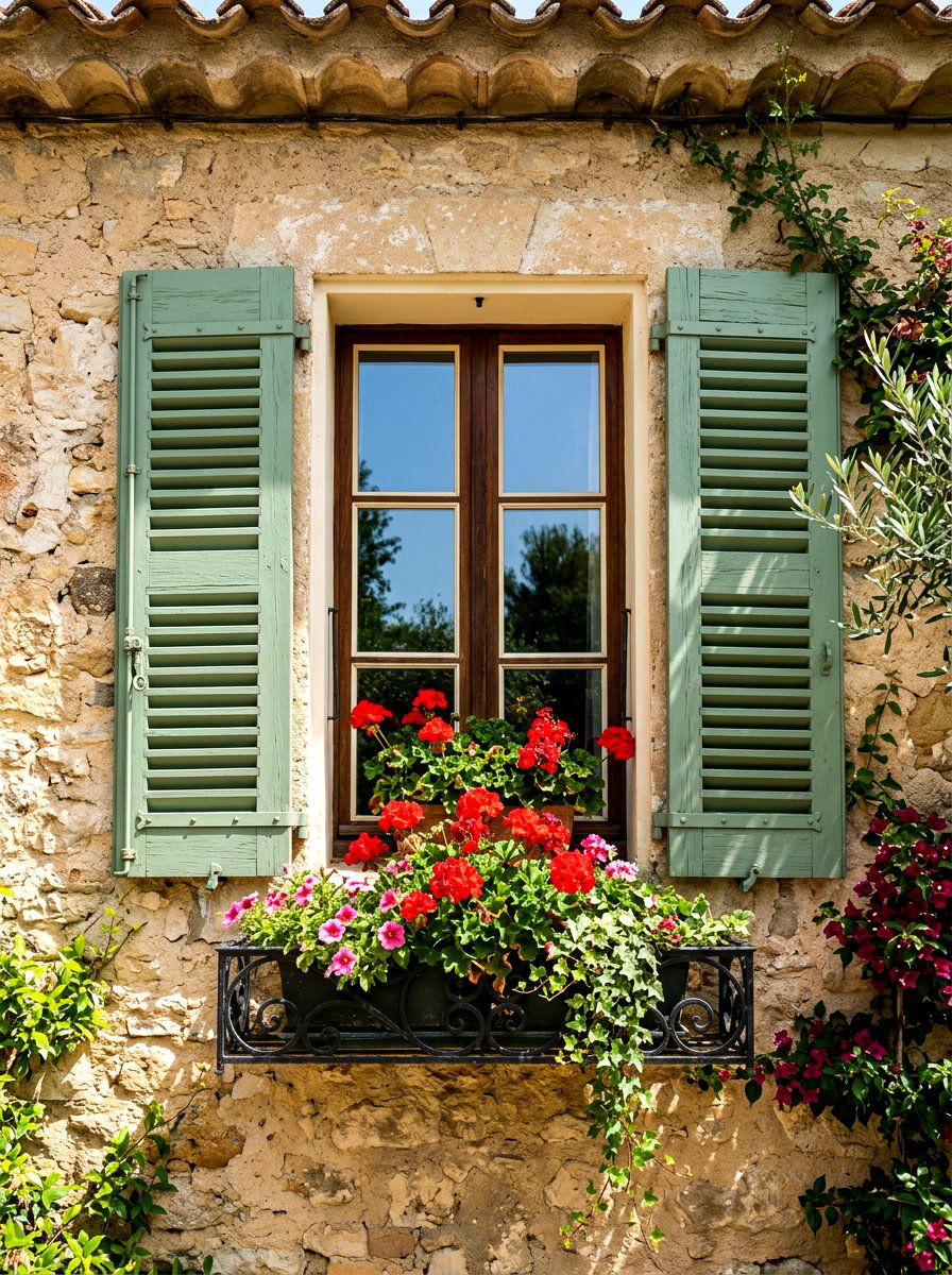 Provence Shuttered Window - 30 European summer home ideas