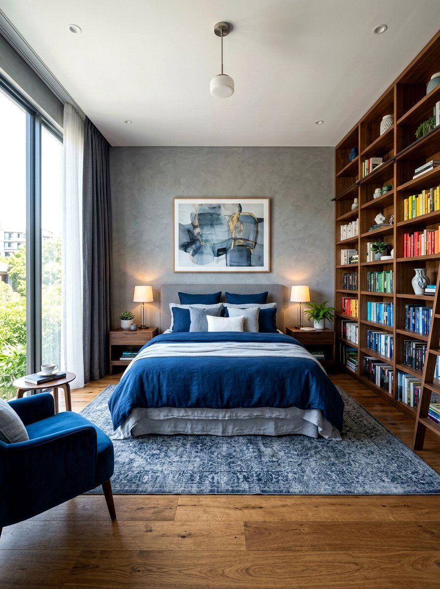 Prussian Blue And Storm Gray Bedroom - 30 blue and gray bedroom ideas