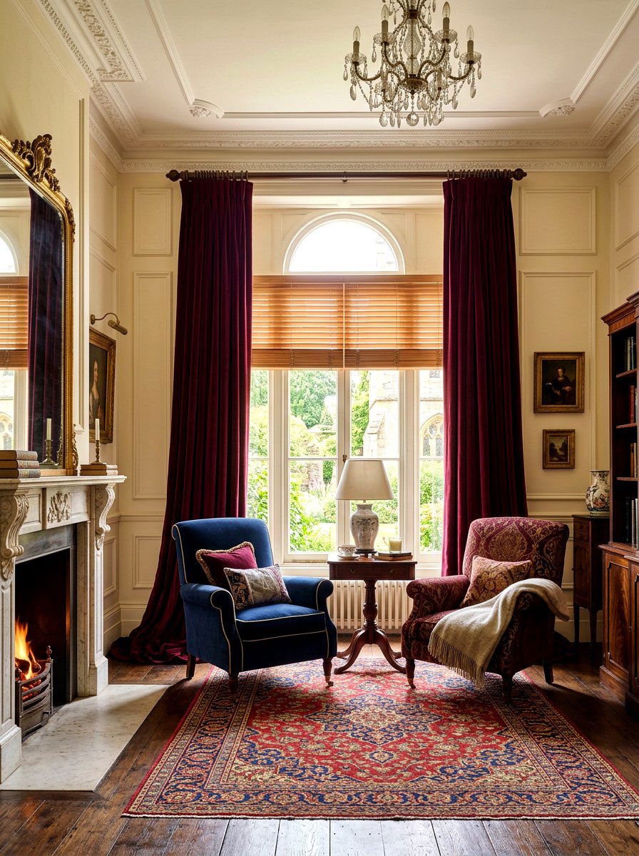 Puddled Drapes And Blinds - 30 curtain layering ideas