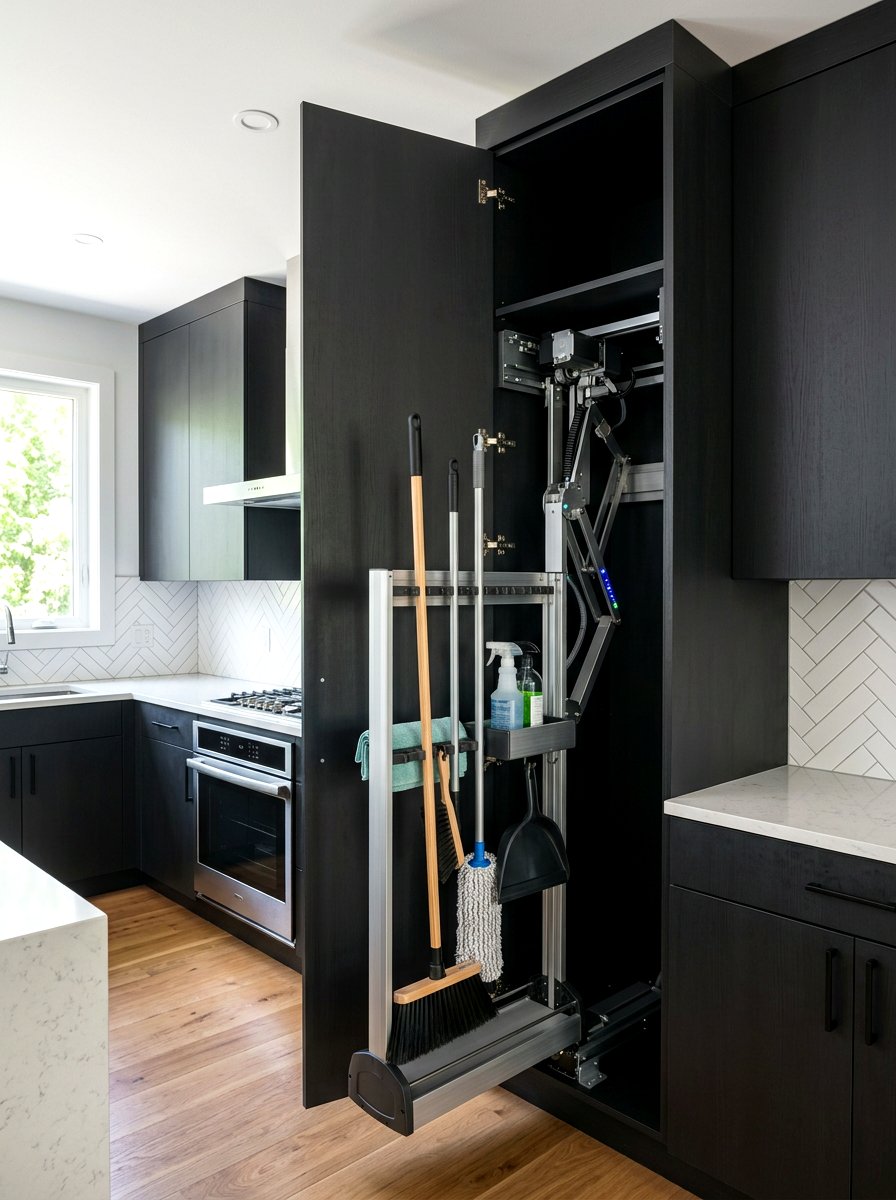 Pull Down Kitchen Broom Cabinet - 30 tall broom cabinet ideas