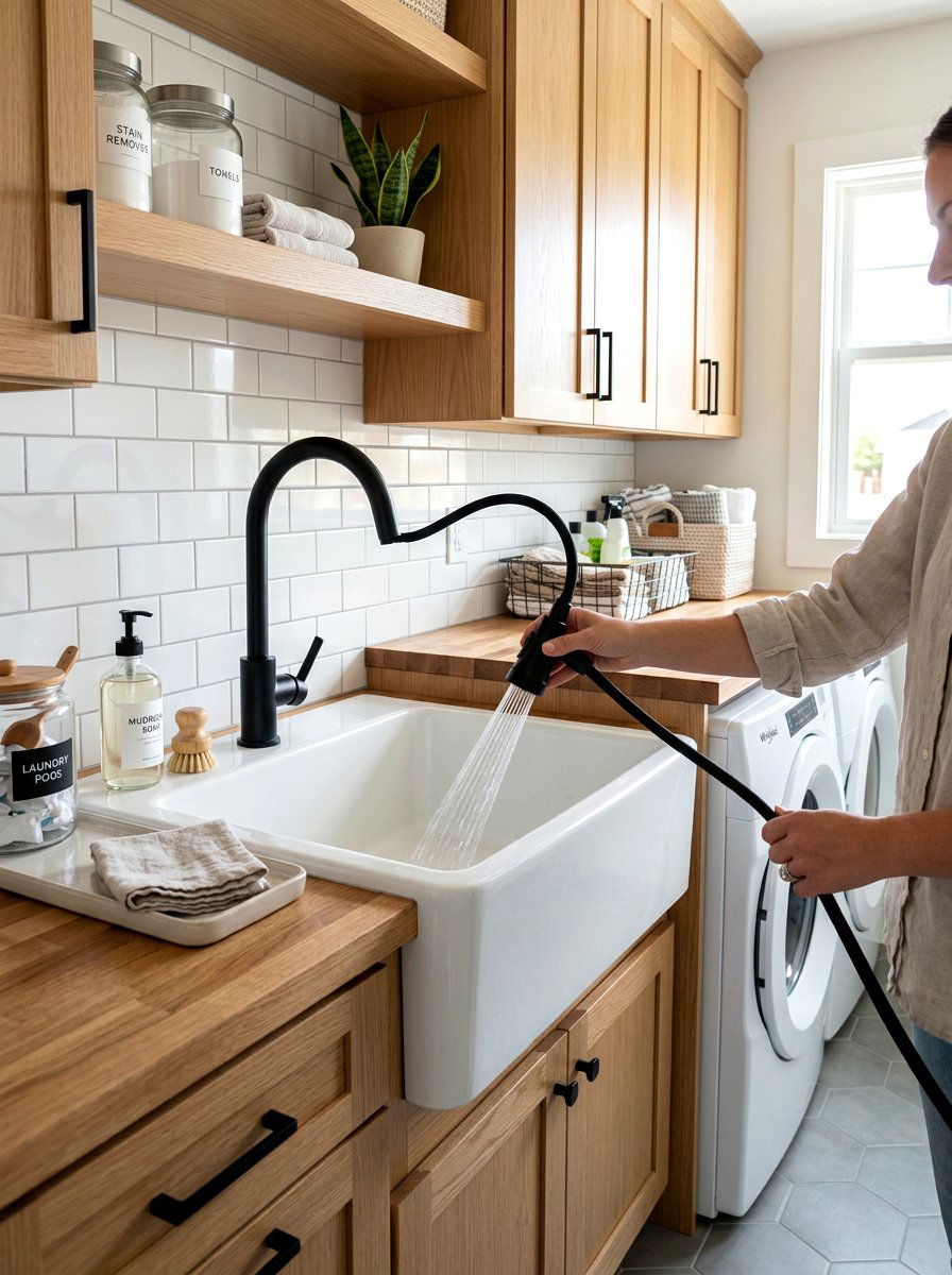 Pull Down Mudroom Faucet - 30 mudroom laundry sink ideas