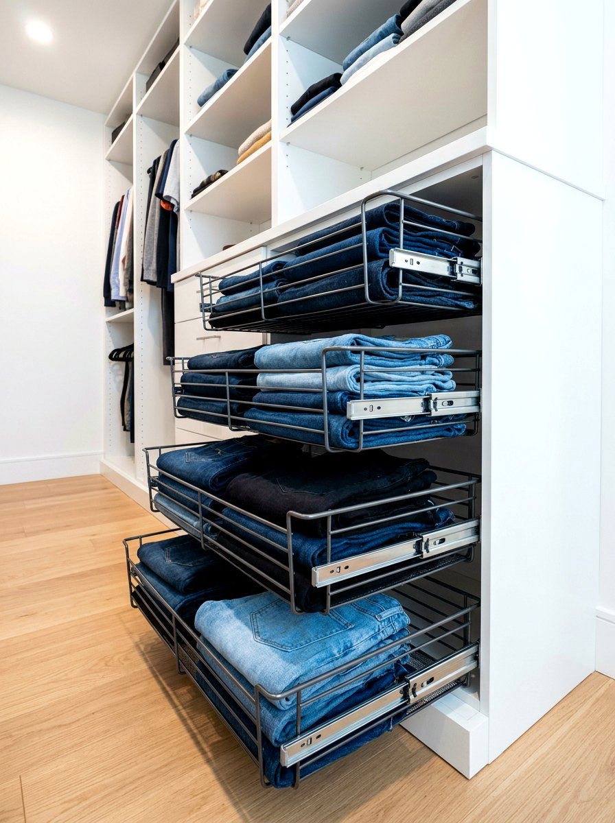 Pull Out Basket - 30 micro closet organization ideas