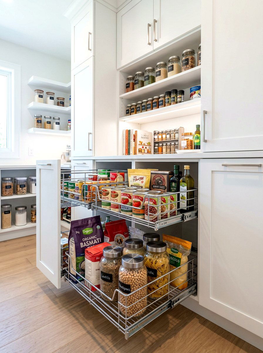Pull Out Baskets - 30 pantry basket organization ideas