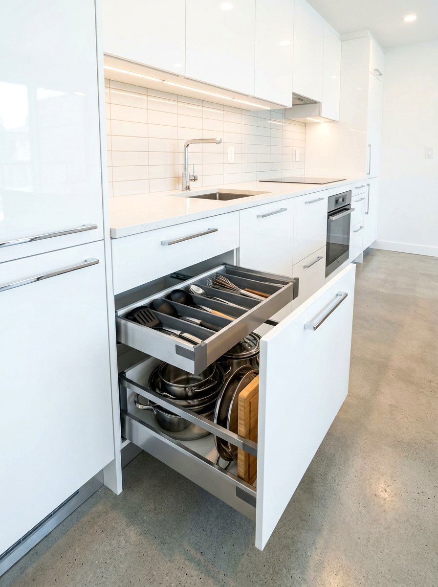 Pull Out Cabinet Drawer - 30 hidden shoe storage apartment ideas
