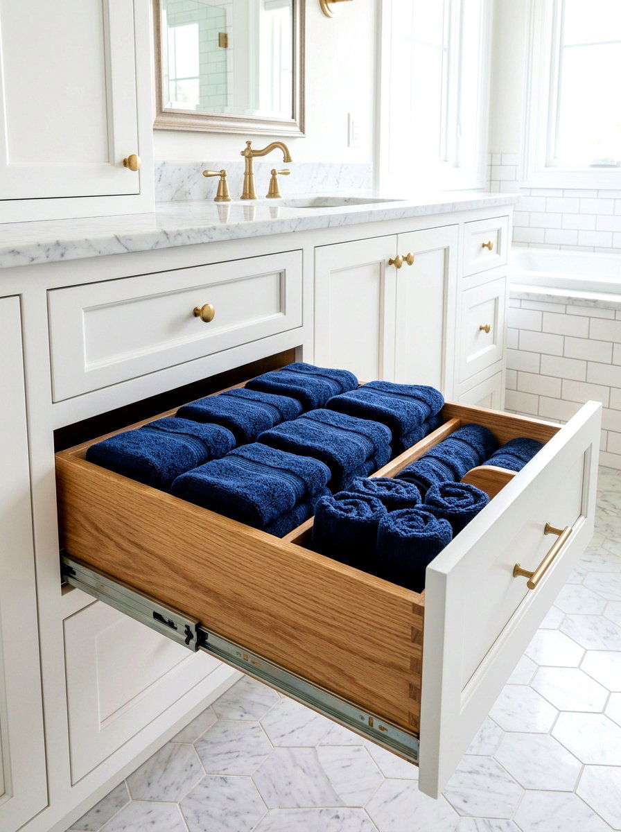 Pull Out Cabinet Drawer - 30 bathroom storage ideas
