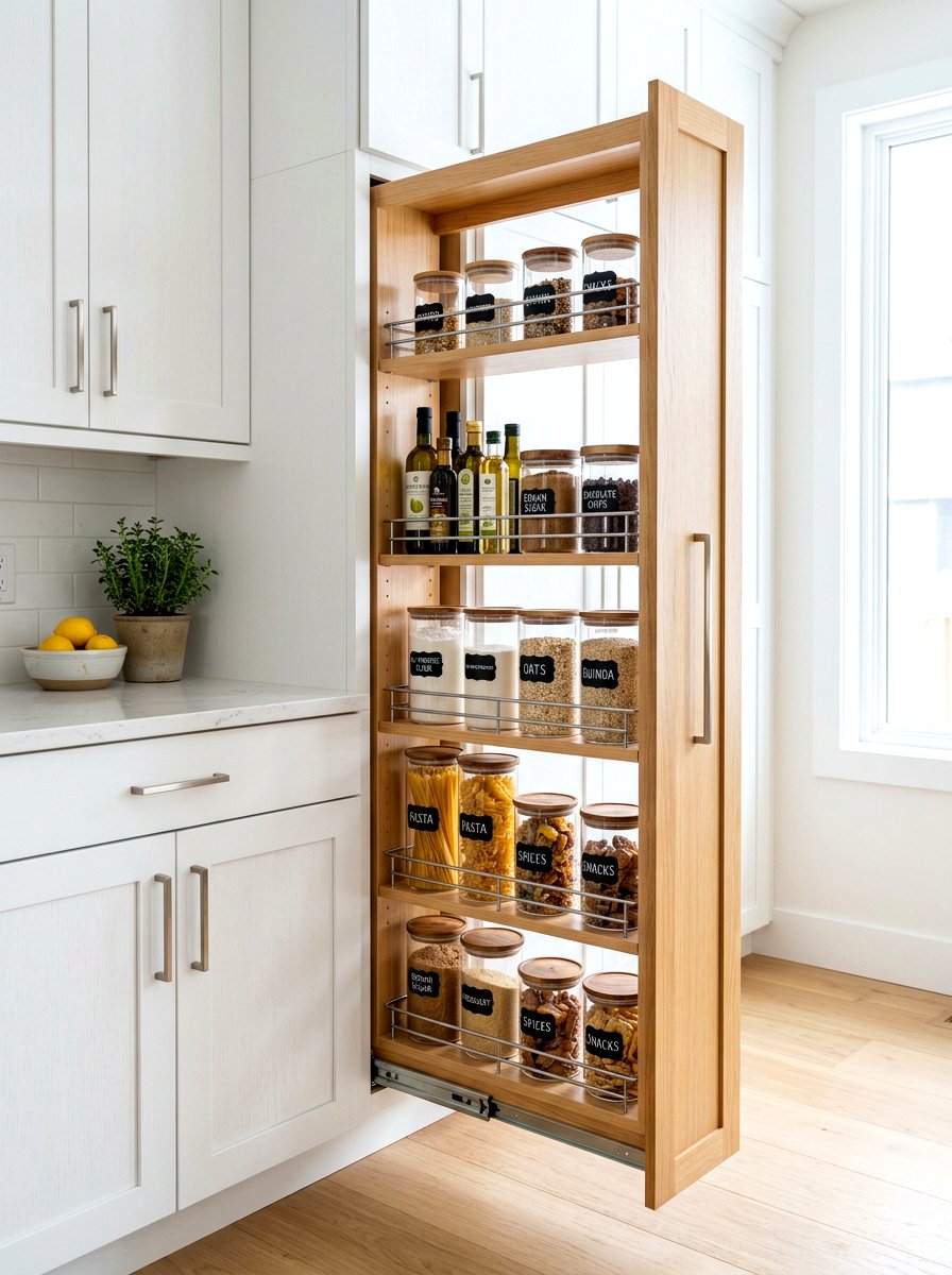 Pull Out Cabinet Pantry - 30 baking pantry ideas