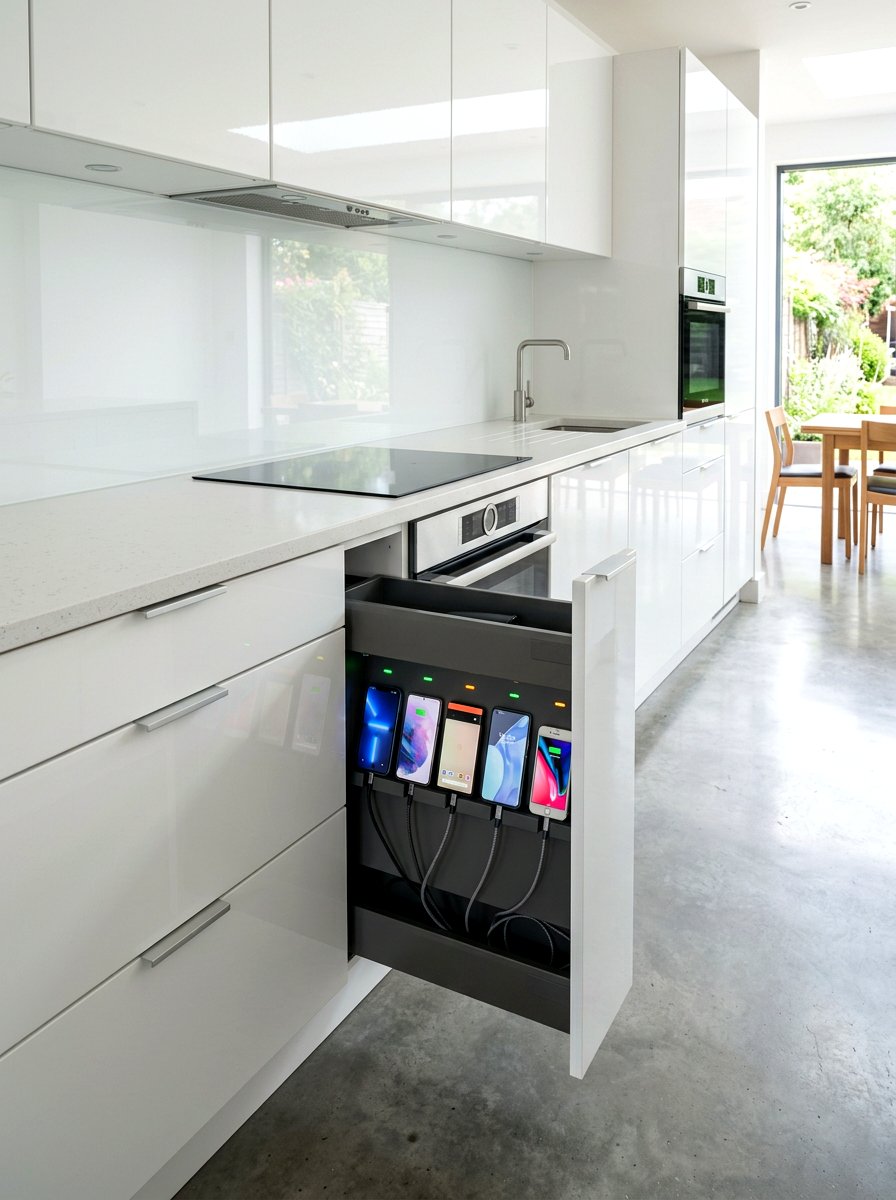 Pull Out Charging Drawer - 30 hidden charging drawer ideas