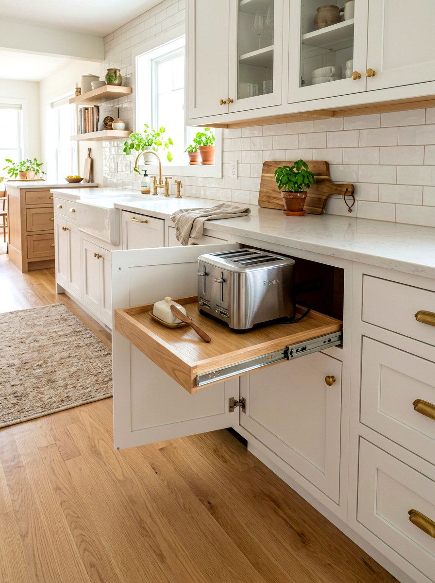Pull Out Countertop Tray - 30 hidden toaster garage ideas