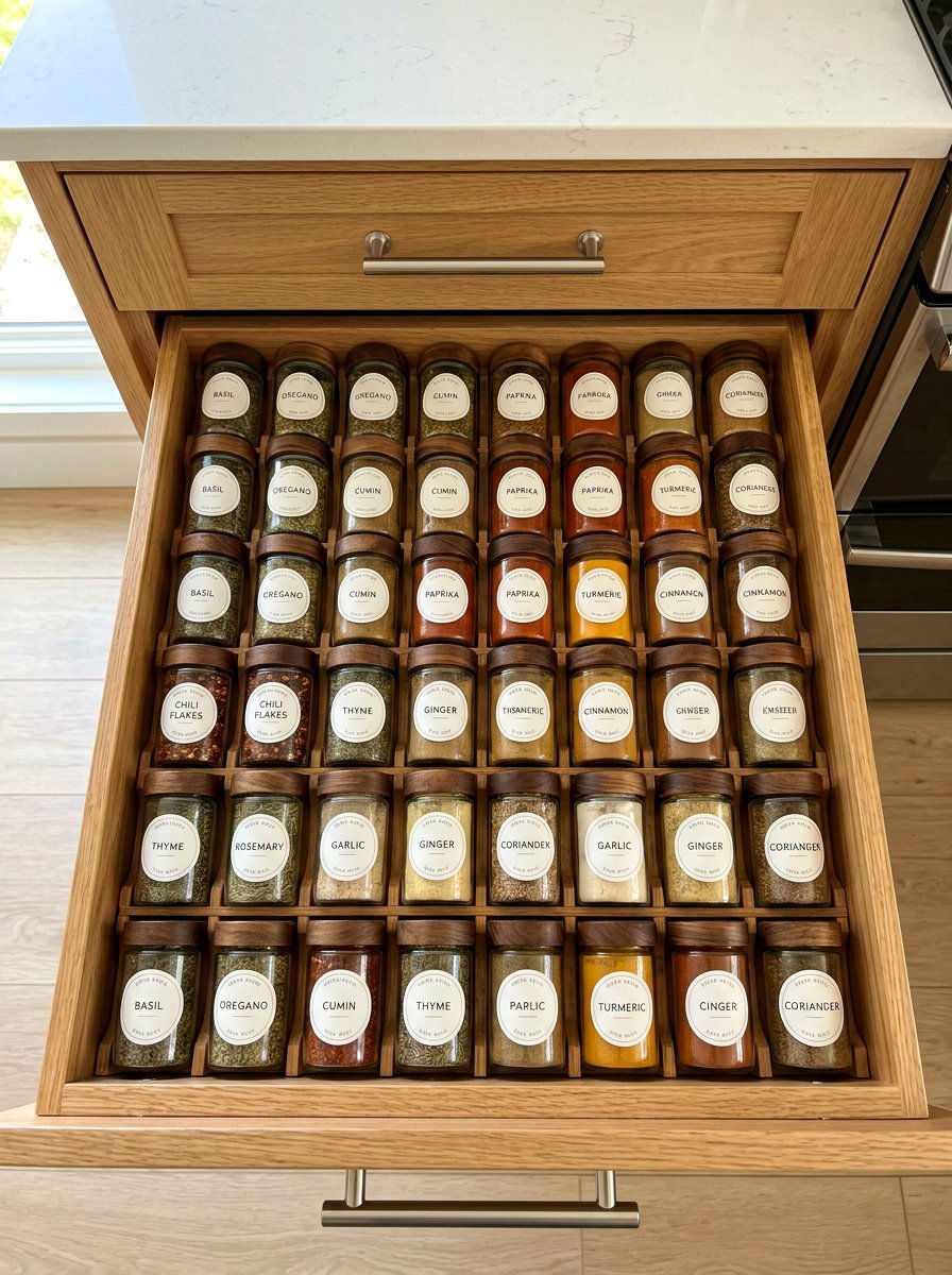 Pull Out Drawer Jar - 30 glass jar pantry ideas