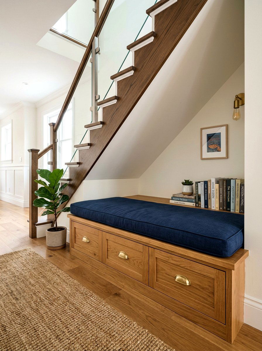 Pull Out Drawer Seating - 30 under stairs reading nook ideas