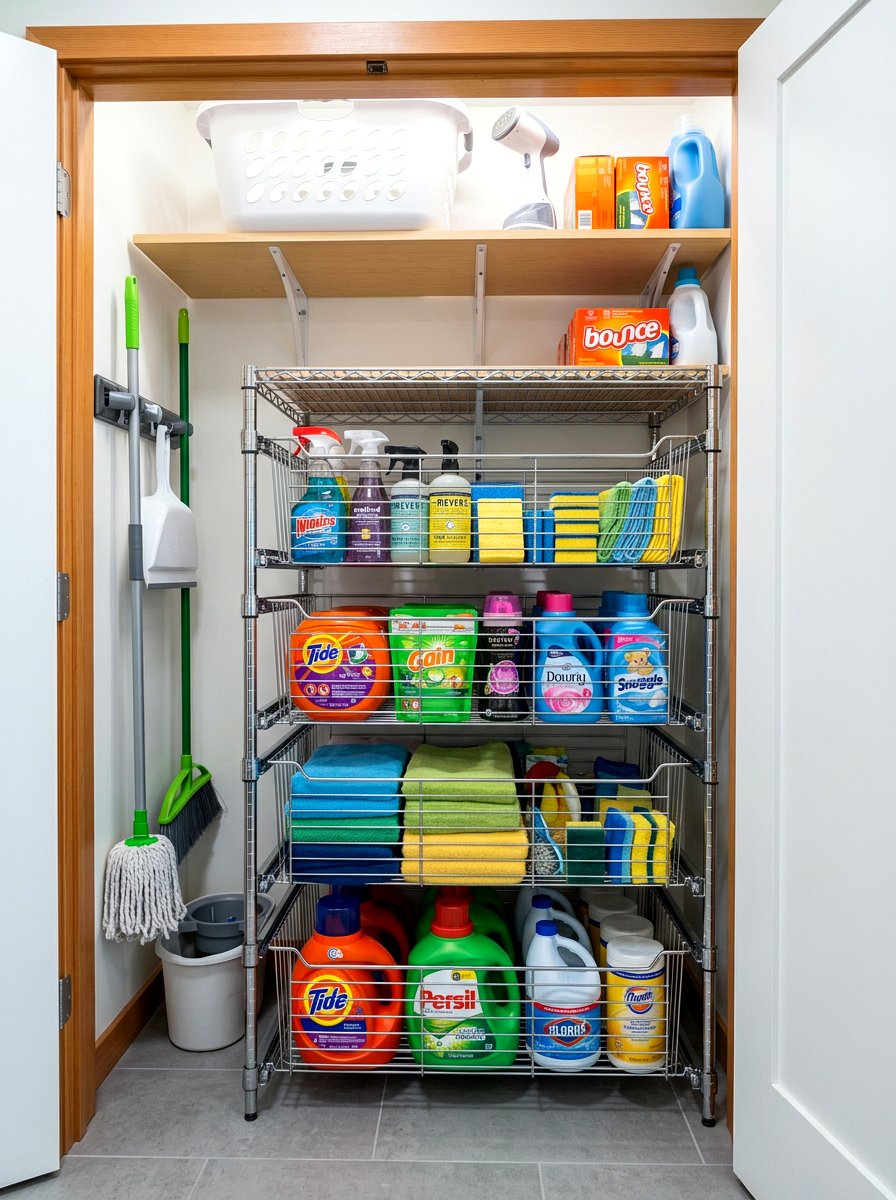 Pull Out Drawers - 30 utility closet shelving ideas