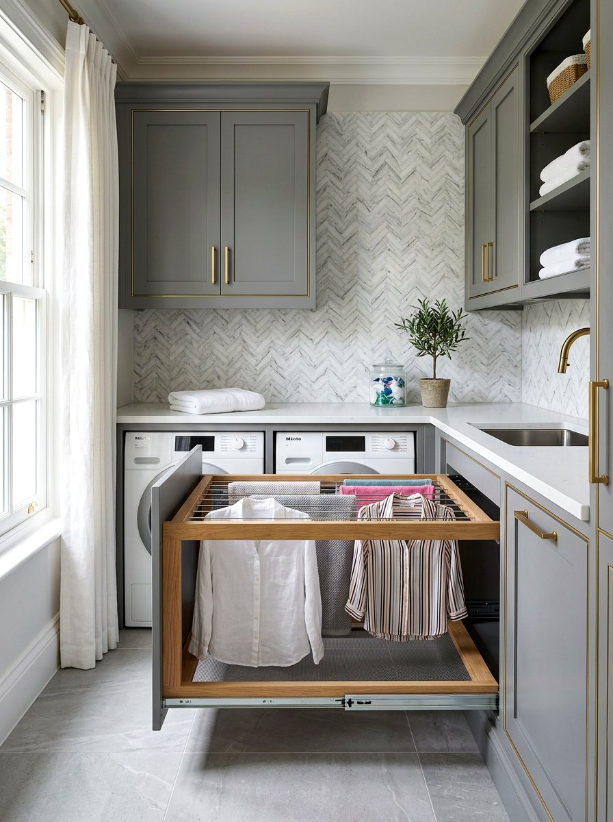 Pull Out Drying Drawer - 30 laundry room drying rack ideas