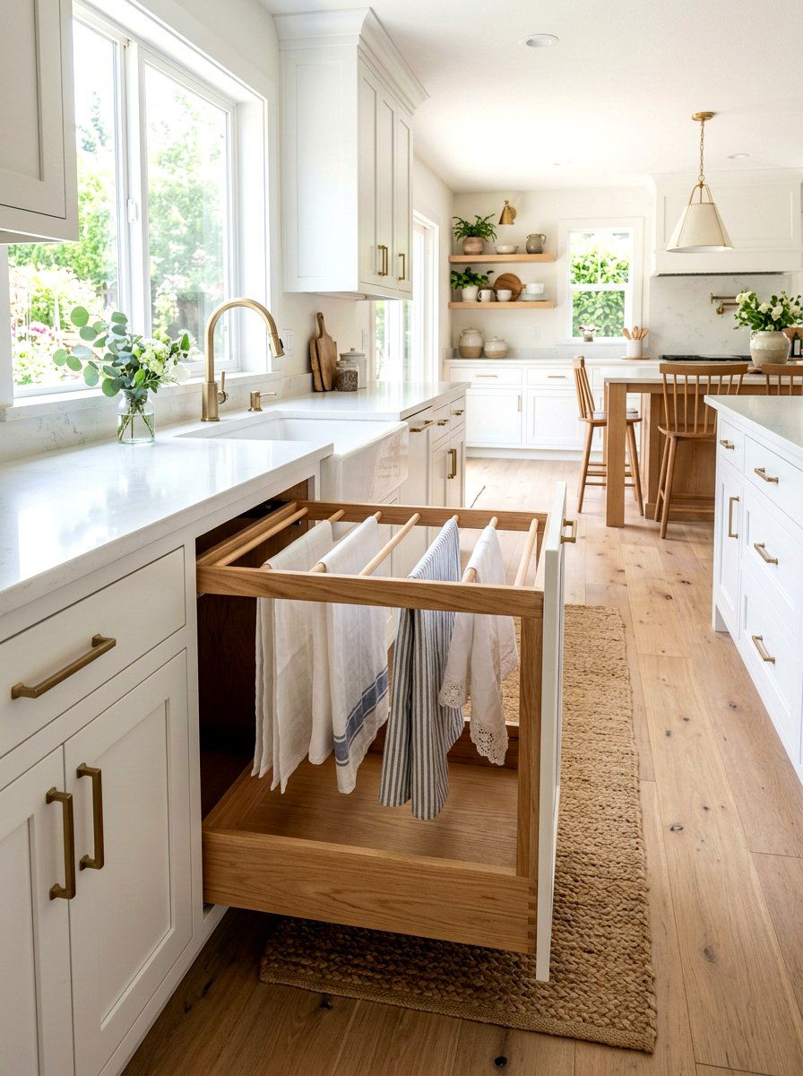 Pull Out Drying Rack - 30 laundry room organization ideas
