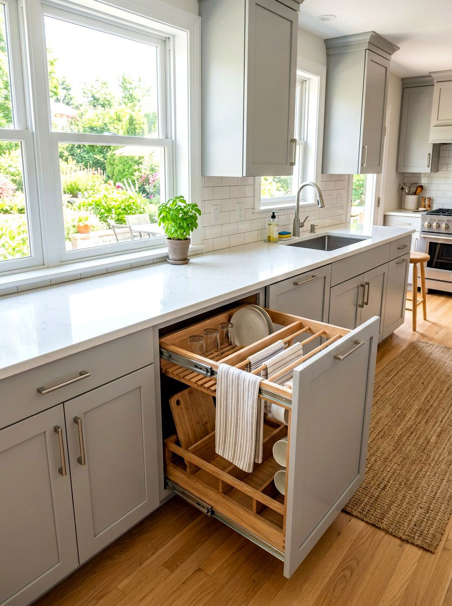 Pull Out Drying Rack Cabinet - 30 laundry room cabinet ideas