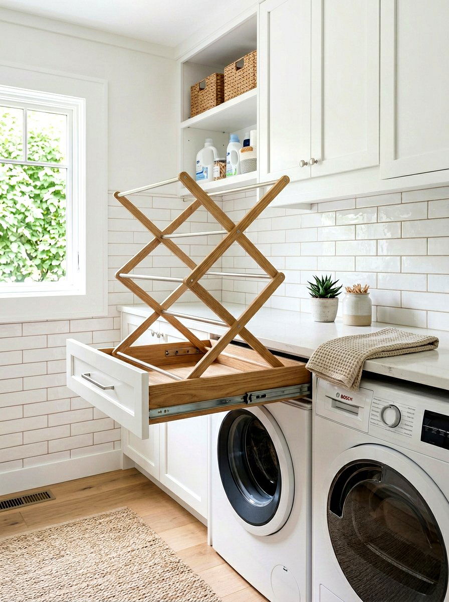 Pull Out Drying Rack - 30 laundry nook ideas