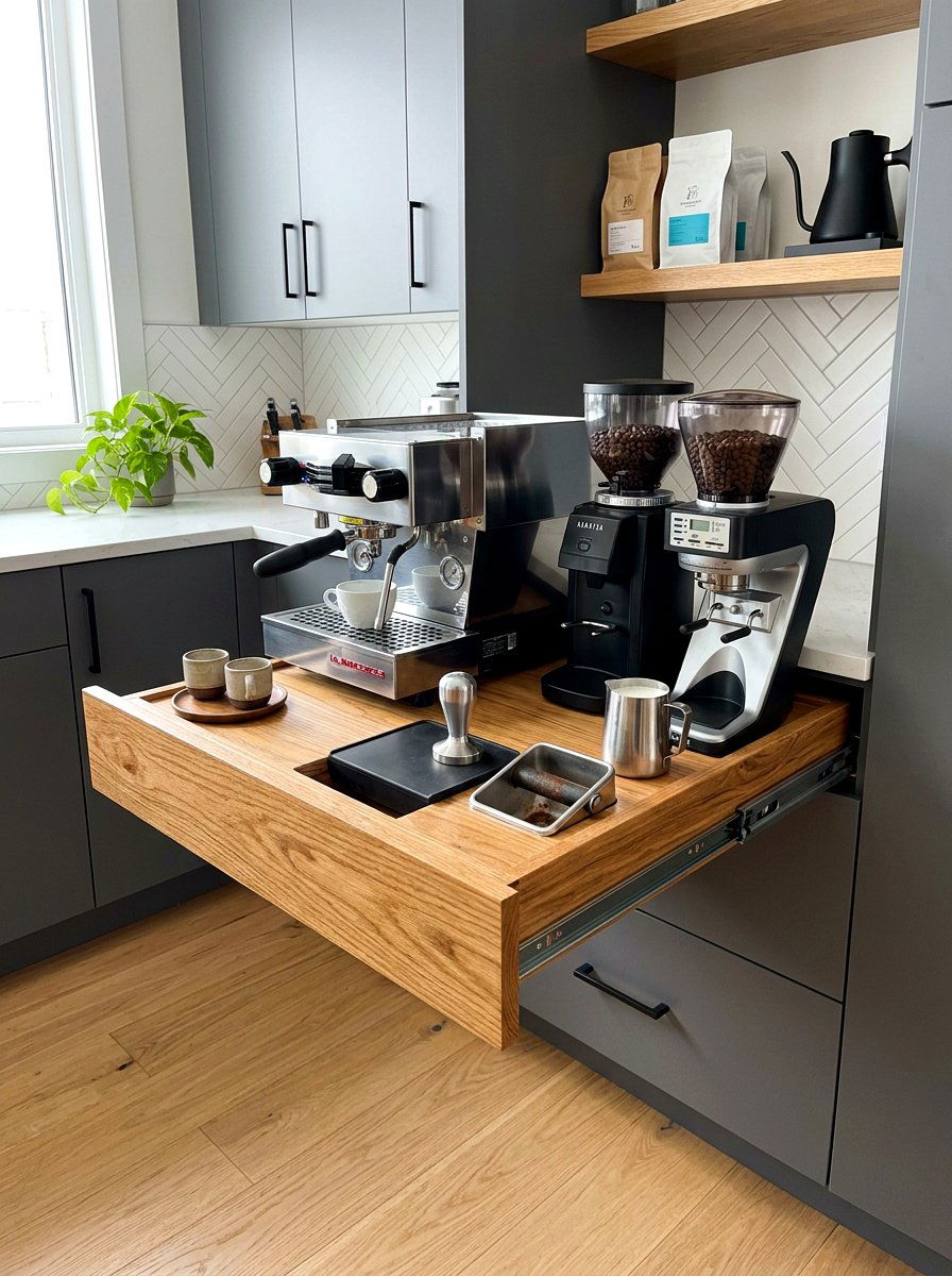 Pull Out Espresso Machine Tray - 30 espresso nook kitchen ideas