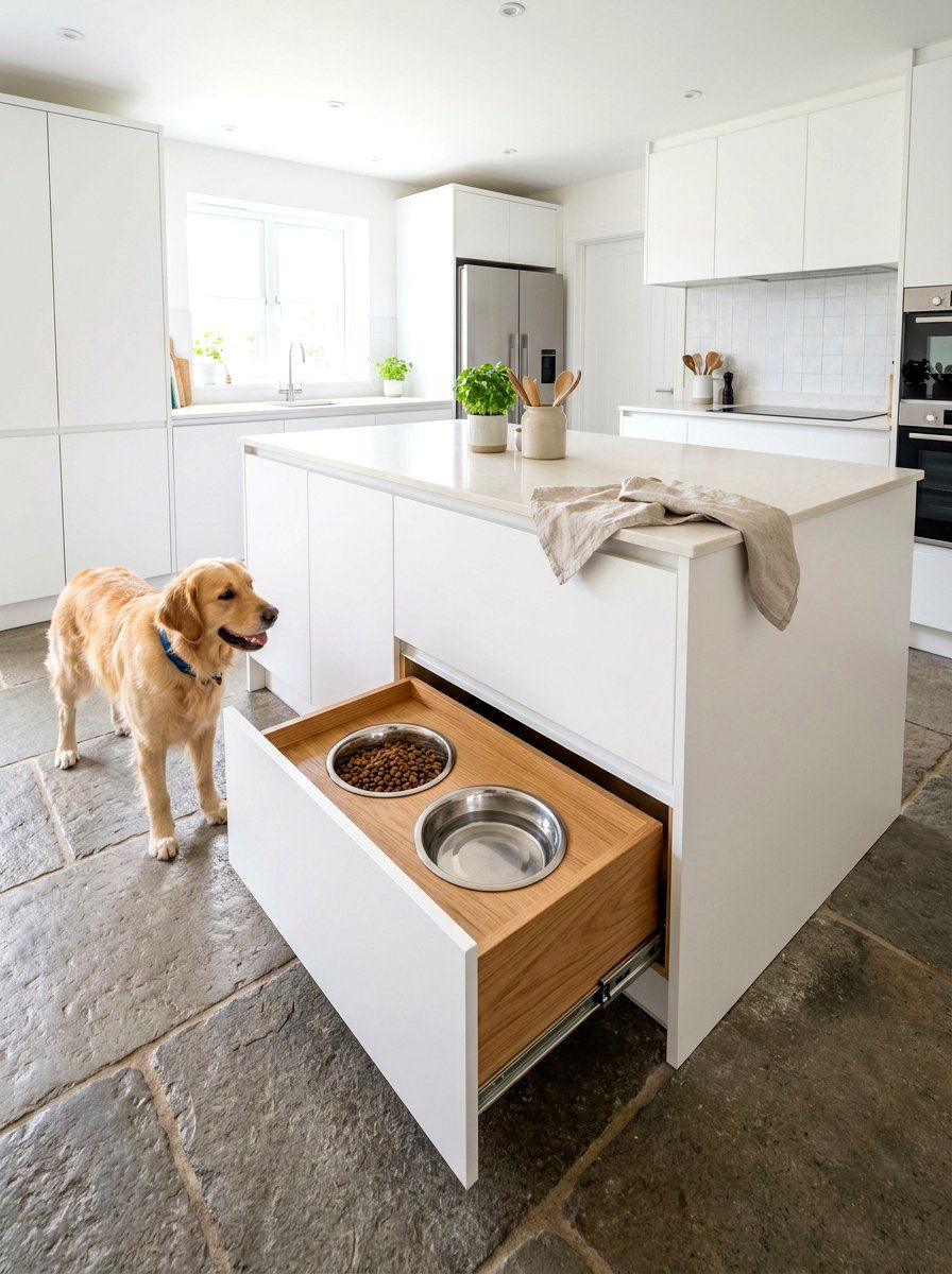 Pull Out Feeding Station - 30 dog room storage ideas