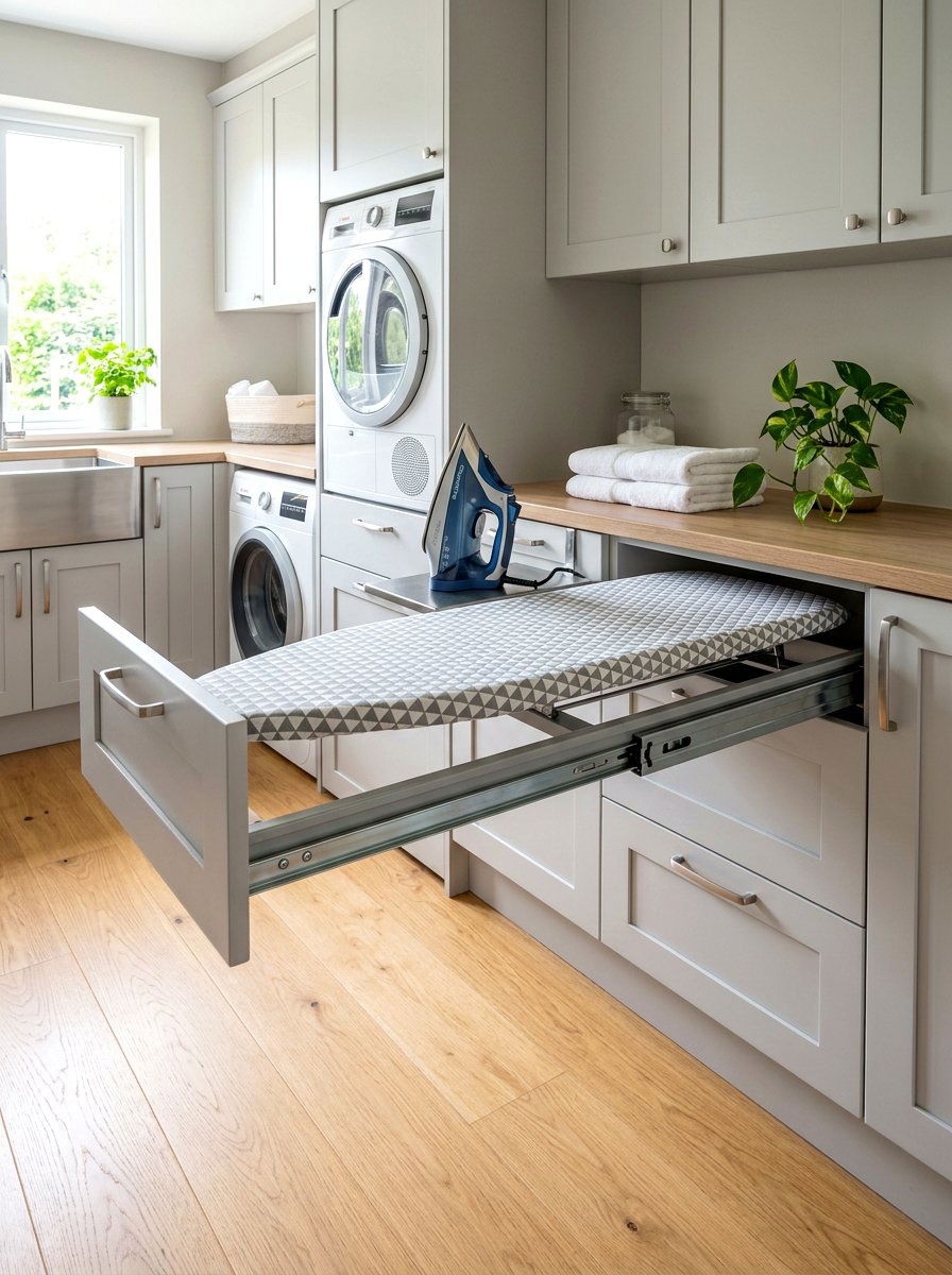 Pull Out Ironing Board - 30 small utility room ideas