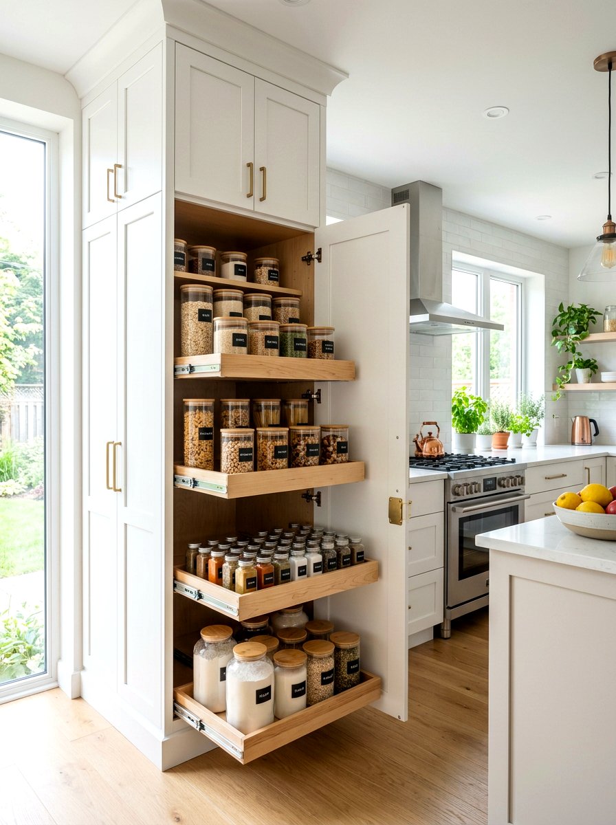 Pull Out Kitchen Cabinet - 30 invisible wellness home ideas